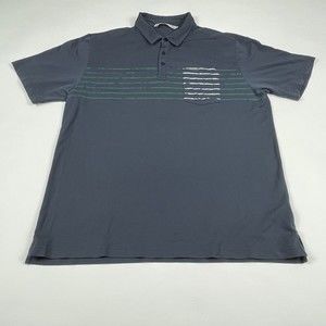 Travis Mathew Golf Pocket Polo Shirt Men’s Extra Large XL Blue Green Striped